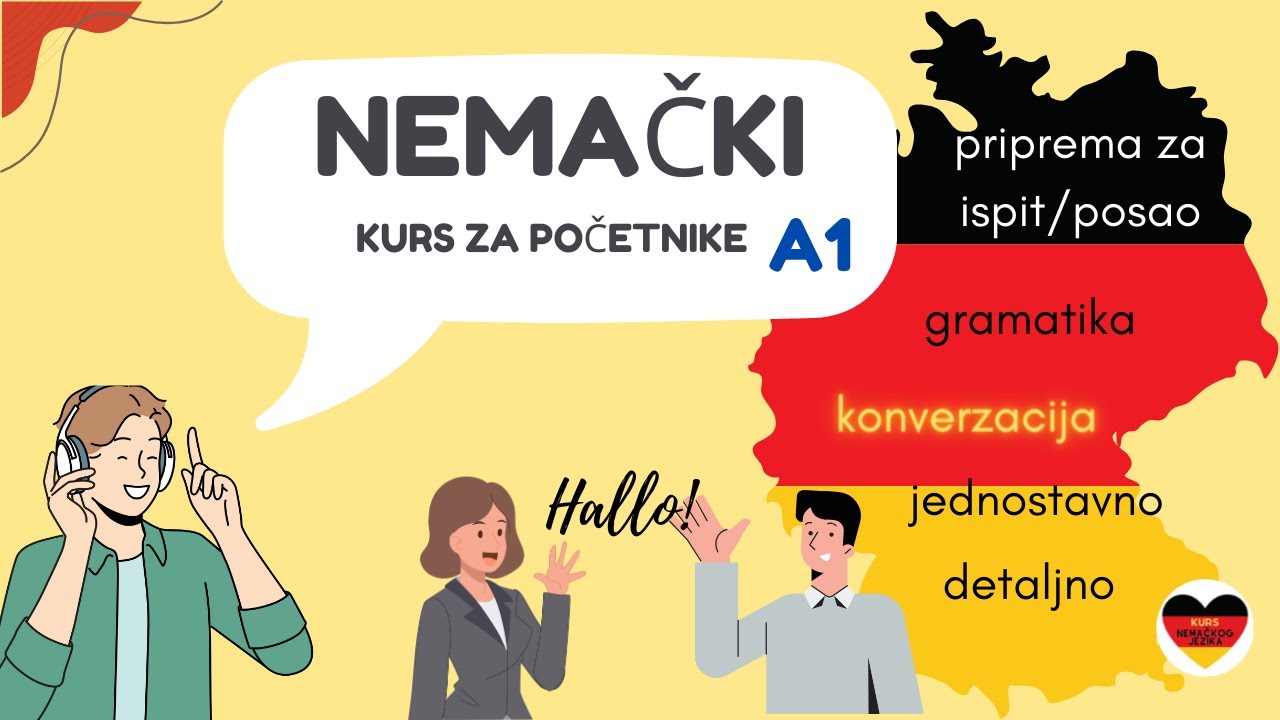 Progovorite nemački  brzo (kurs za početnike) - 1.  lekcija (jednostavno obja&scaron;njeno; aktivno učenje)