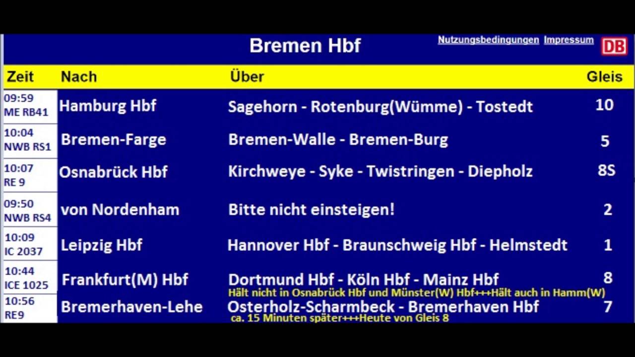 Blechelse aus Bremen Hbf