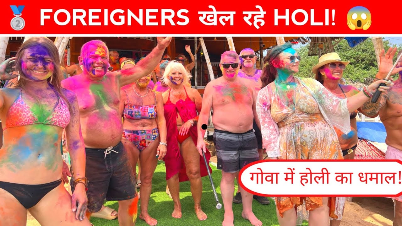 GOA HOLI MADNESS 2026 🌈 Foreigners Playing Holi | गोवा में रंगों का धमाल 🔥