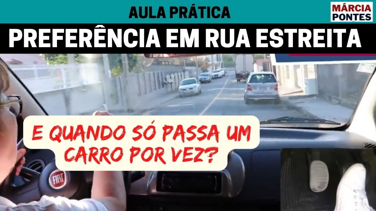Preferência em rua estreita quando só passa um carro por vez