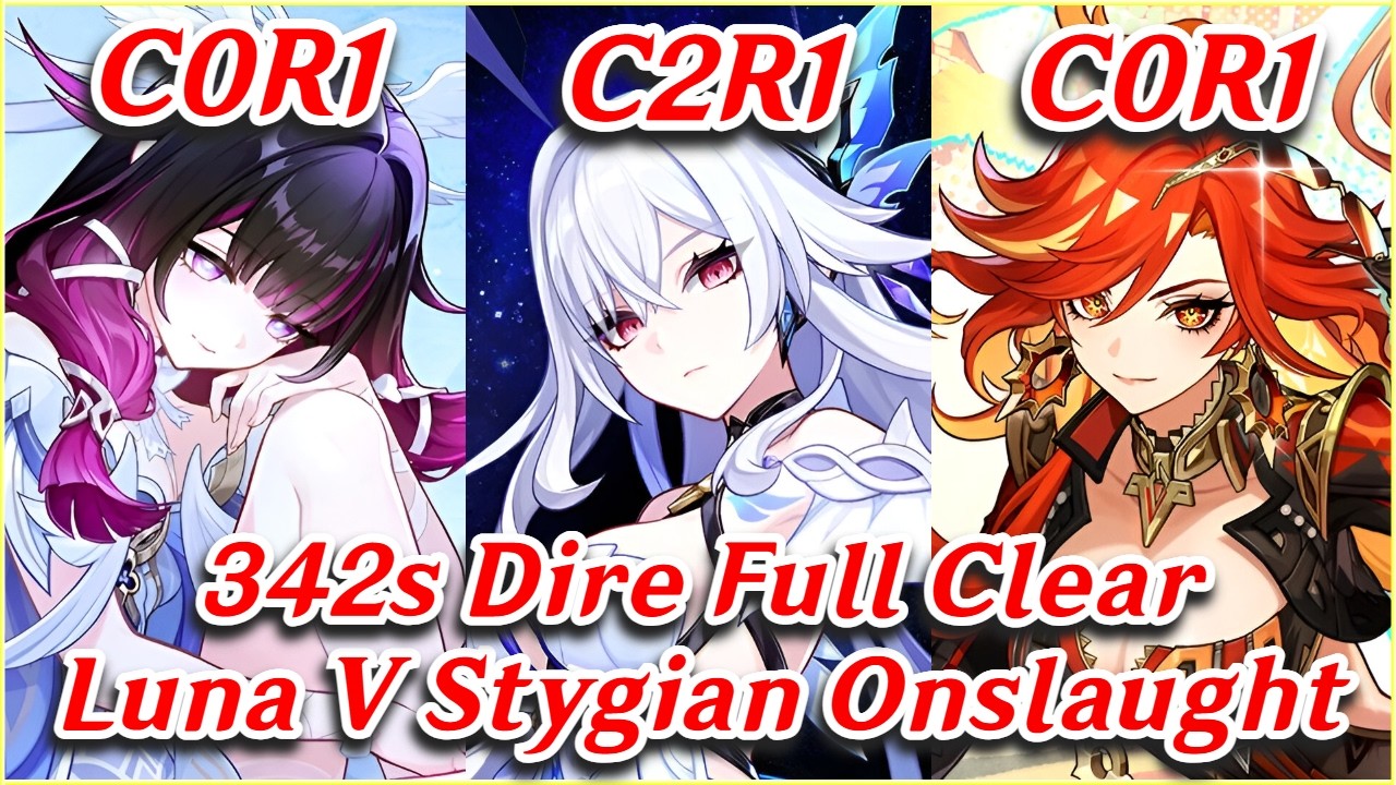 MORE DIRE CLEAR! Luna V Stygian Onslaught Difficulty 6 ft Columbina Skirk & Mavuika | Genshin Impact