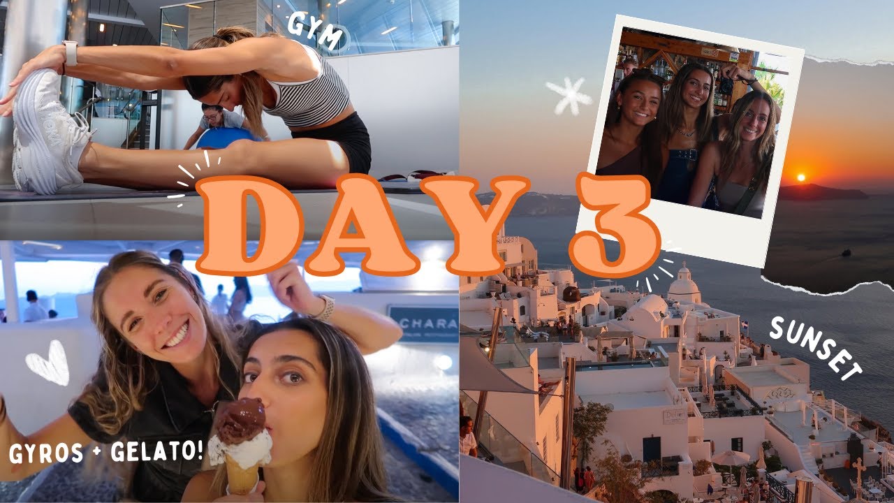sign-off meeting, cleaning dressing room, & last night in Santorini! - DAY 3 // odyssey of the seas
