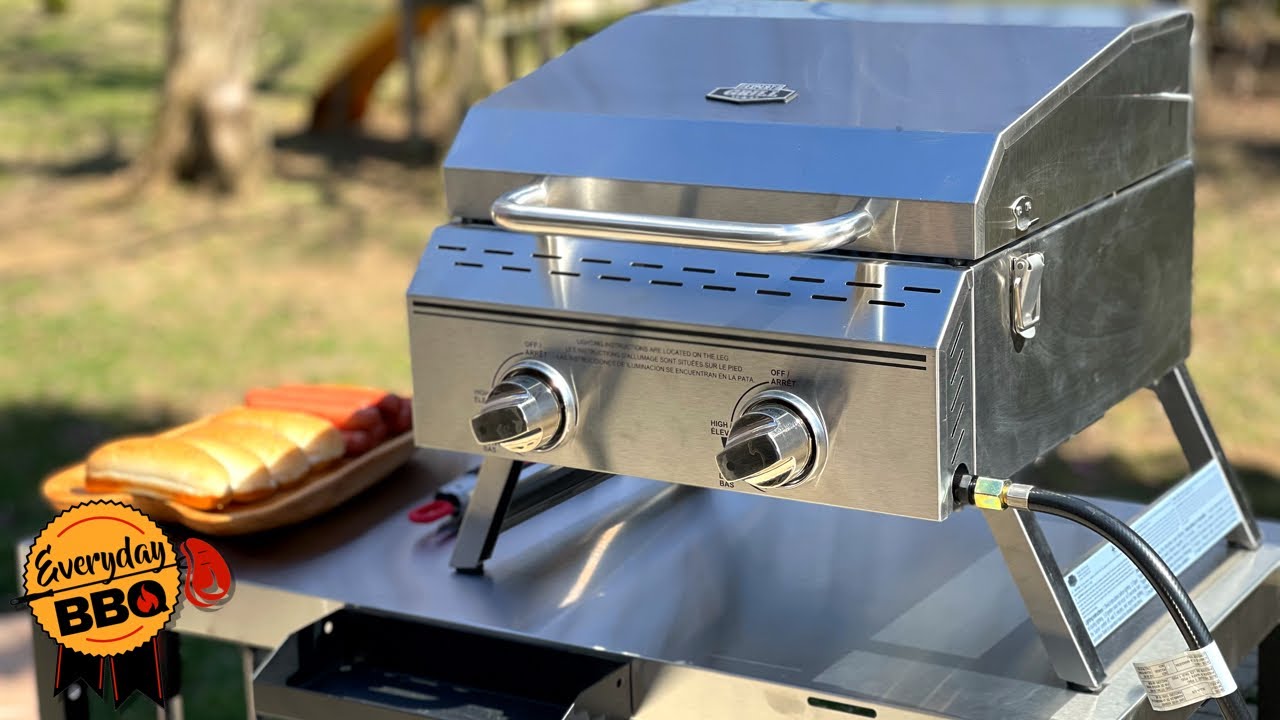 Обзор настольного газового гриля Expert Grill с 2 горелками из нержавеющей стали | Лучший портати...