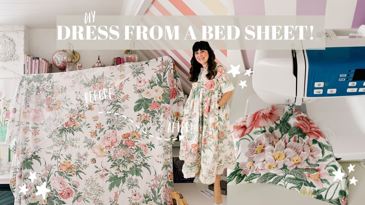 Dress from vintage sheets! 👗 | Super easy! No zipper! | Step by Step tutorial