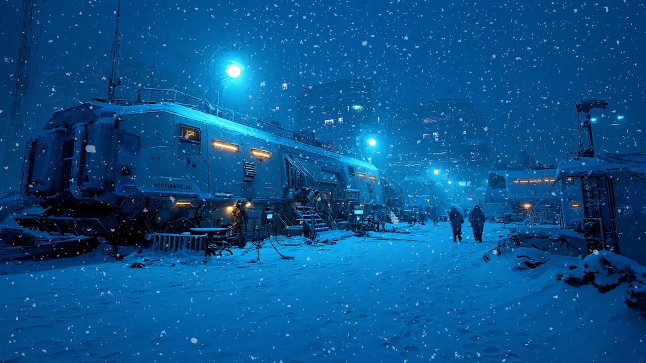 Relaxing Sci-Fi Blizzard Ambience ❄️ 3 Hours Futuristic Research Base, No Music, Sleep