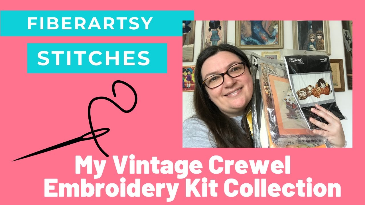 Fiberartsy Stitches: Vintage Crewel Embroidery Kit Stash Dive