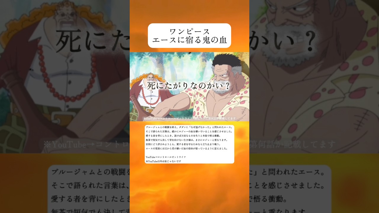 【ワンピース】 エースとロジャー | 愛する者を守る&ldquo;逃げない衝動&rdquo;
