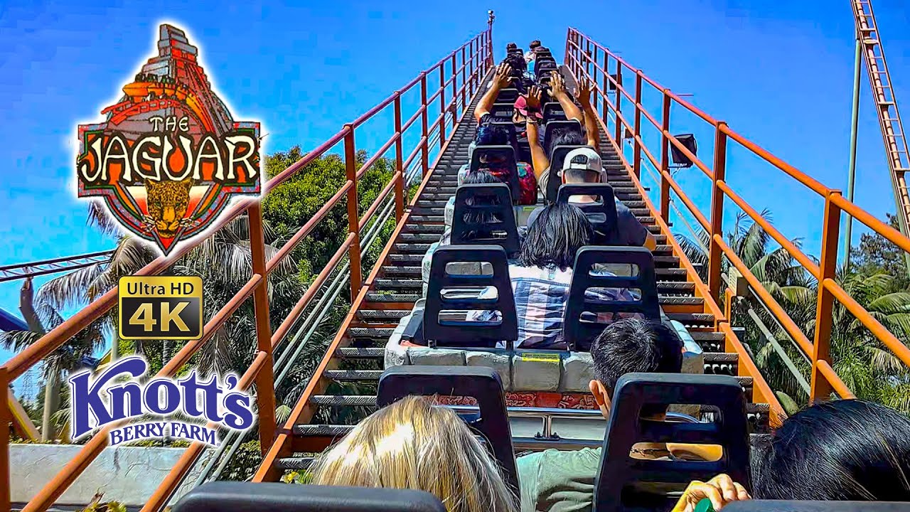 Aug 2022 Jaguar! Roller Coaster On Ride 4K POV with Montezooma Construction Knott's Berry Farm