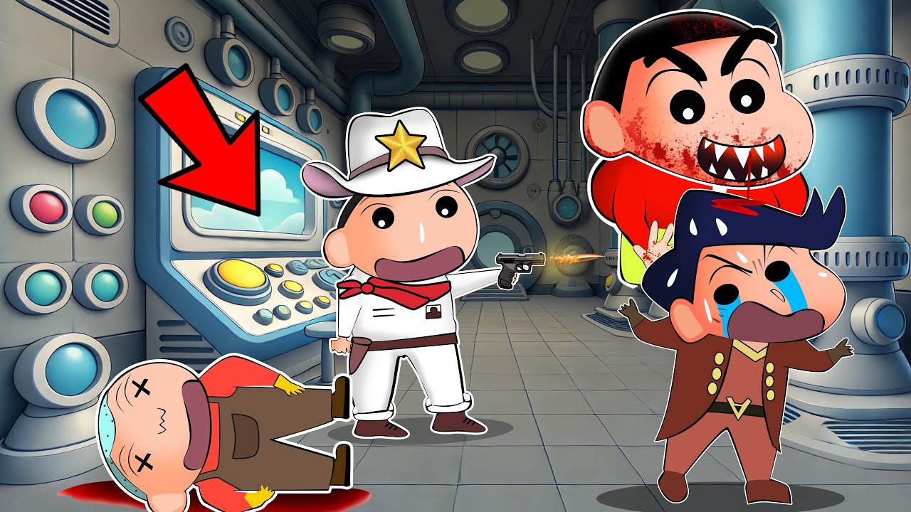 Gluttony Shinchan Got Hungry And Ate His Friends In Super Sus 😱 | Shinchan Playing Among Us 3D 😂