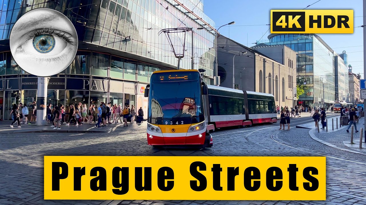 Prague Walking Tour between trams: Ujezd street, Mal&aacute; Strana, Smichov 🇨🇿 Czech Republic 4K HDR ASMR