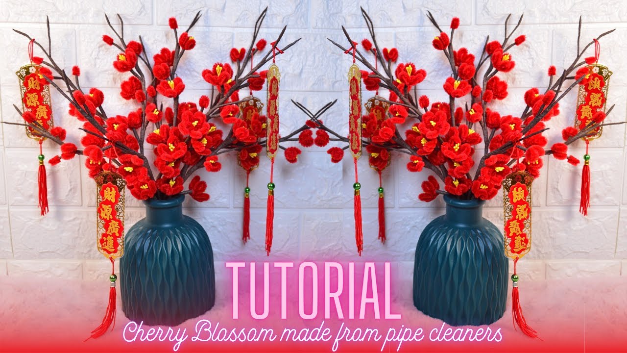 🧧🌸Cherry Blossom made from pipe cleaners  | Chinese New Year craft ideas