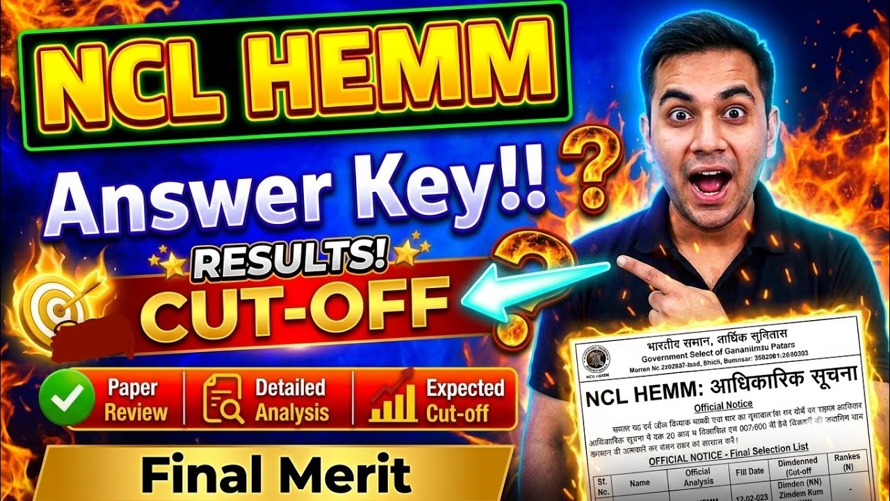 NCL HEMM Operator Cut Off 2026 🔴 What Will Be the Safe Score? | NCL HEMM Operator Answer Key 2026