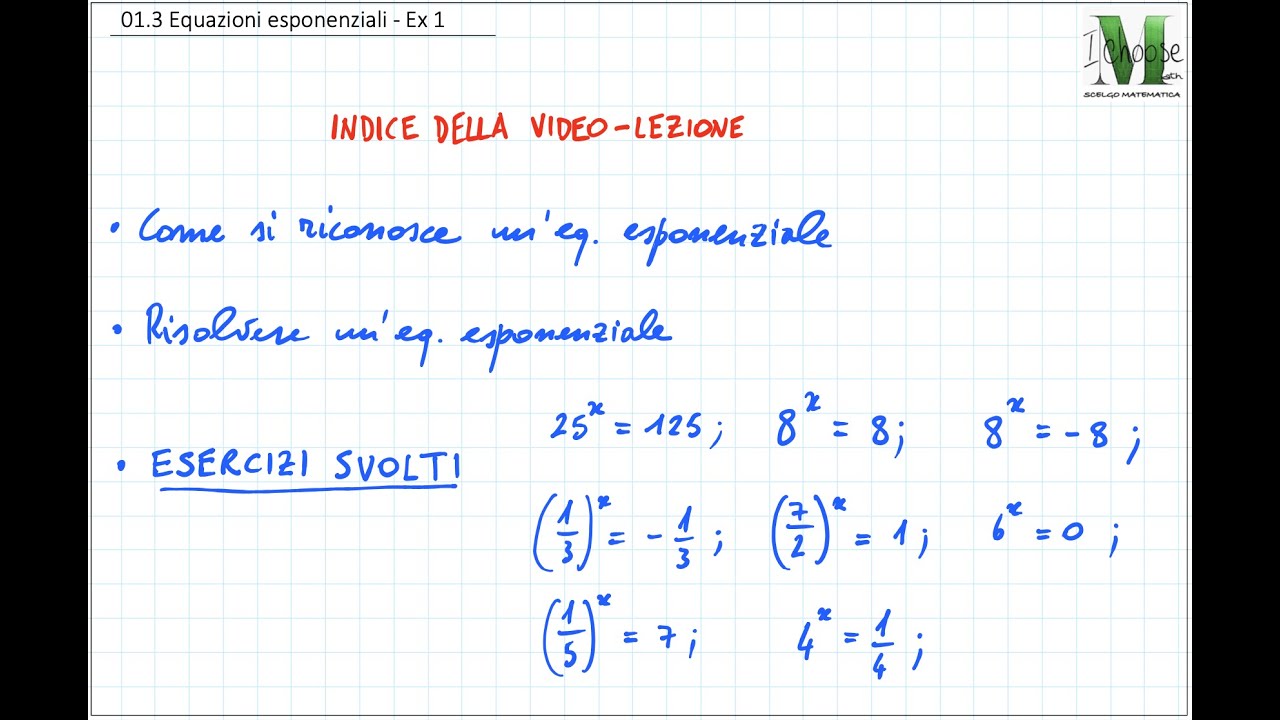 01.3 Equazioni esponenziali - Ex 1