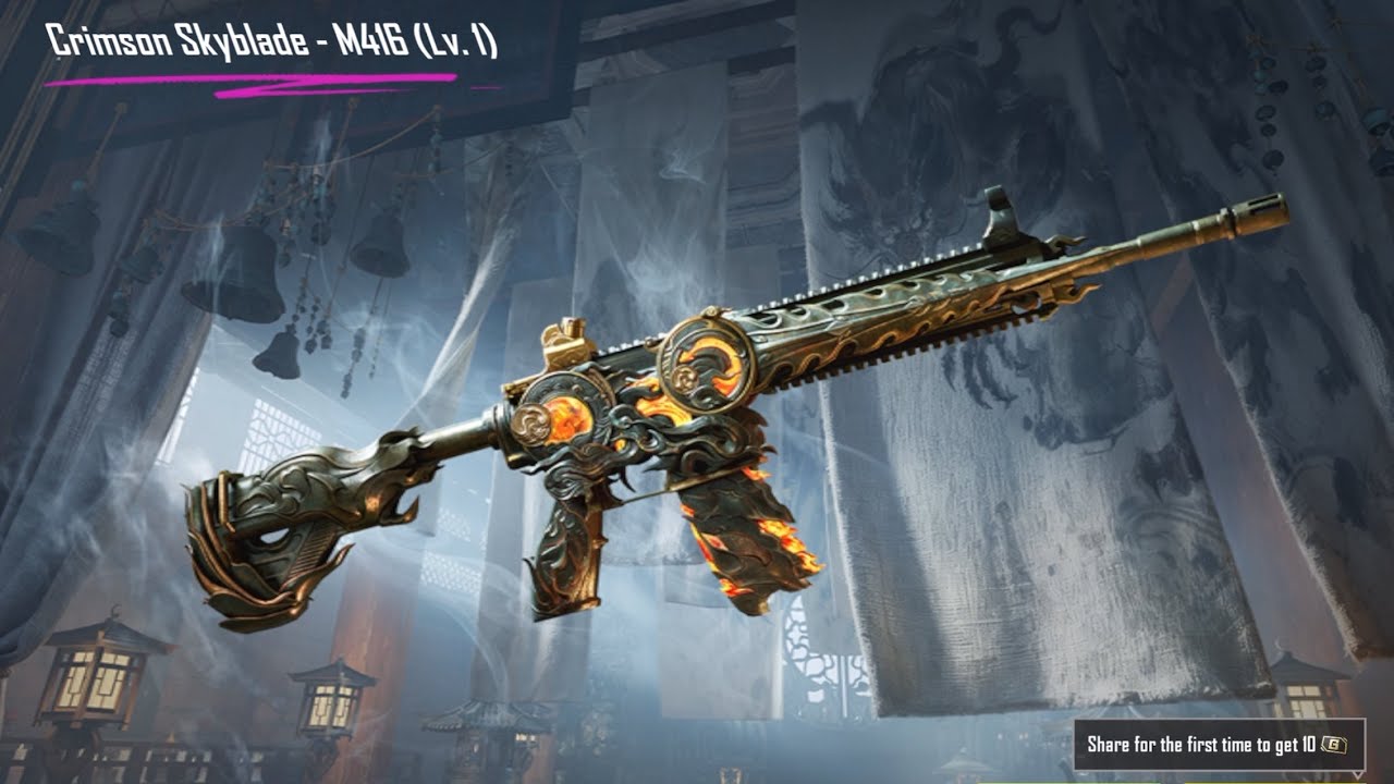 M416 | crimson sky blade | heavy luck | Trick for m416 |  Mobile
