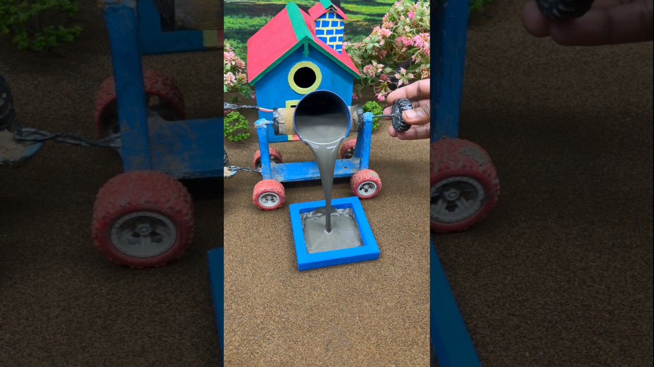 😱 Real Working Mini Tractor Making Cement Pillar | Amazing DIY Construction Machine 🚜 #shorts