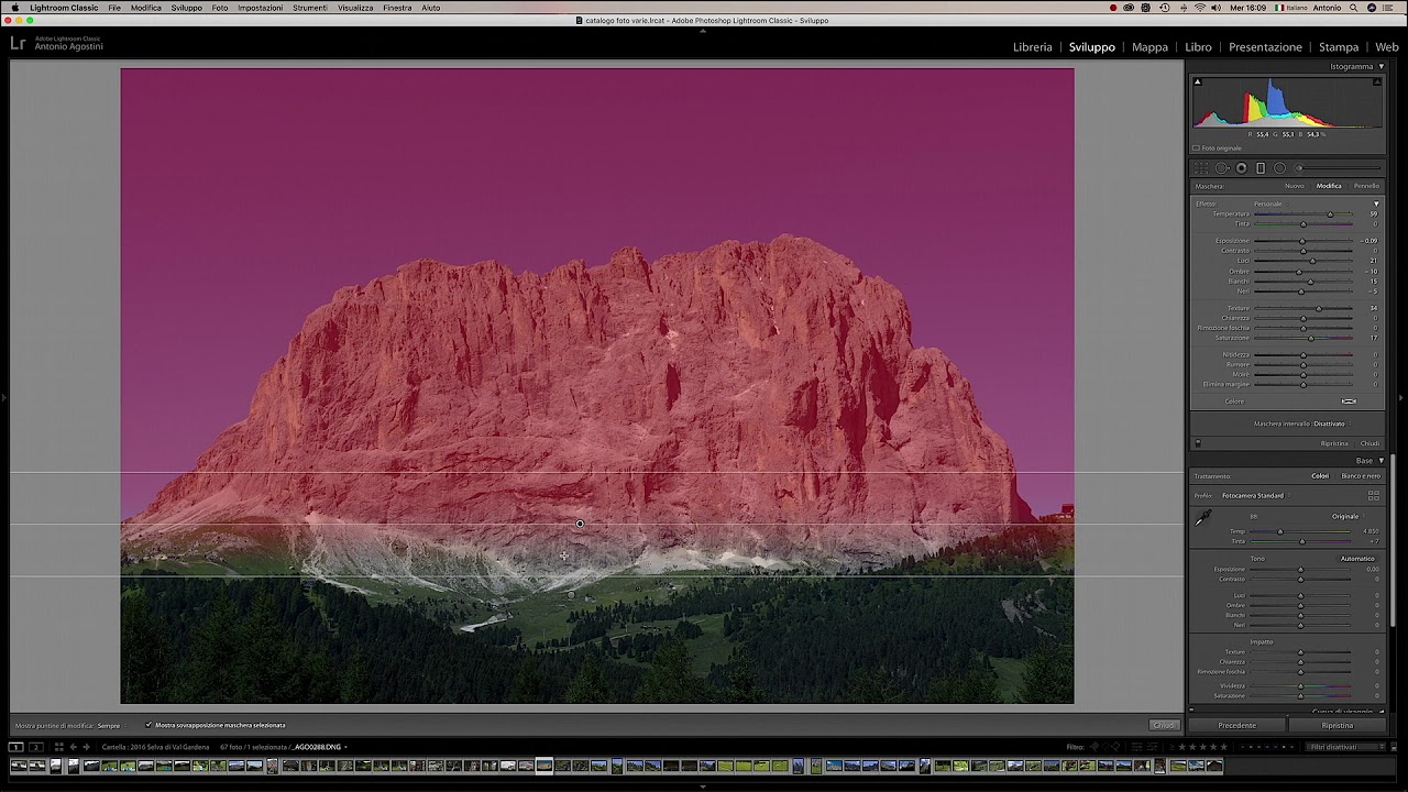 Lightroom facile 07 effetti di luce con il filtro graduato e il pennello