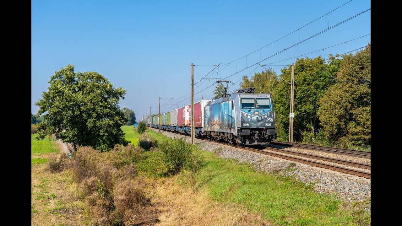 [Metrans] Szare Traxxy 386 z pociagami intermodalnymi w Polsce i Niemczech
