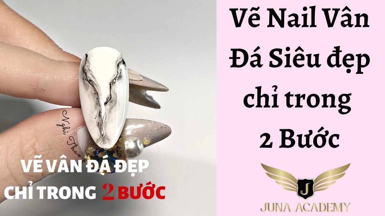 Vẽ Nail Vân Đá Siêu đẹp chỉ Trong 2 Bước - Marble nail super fast