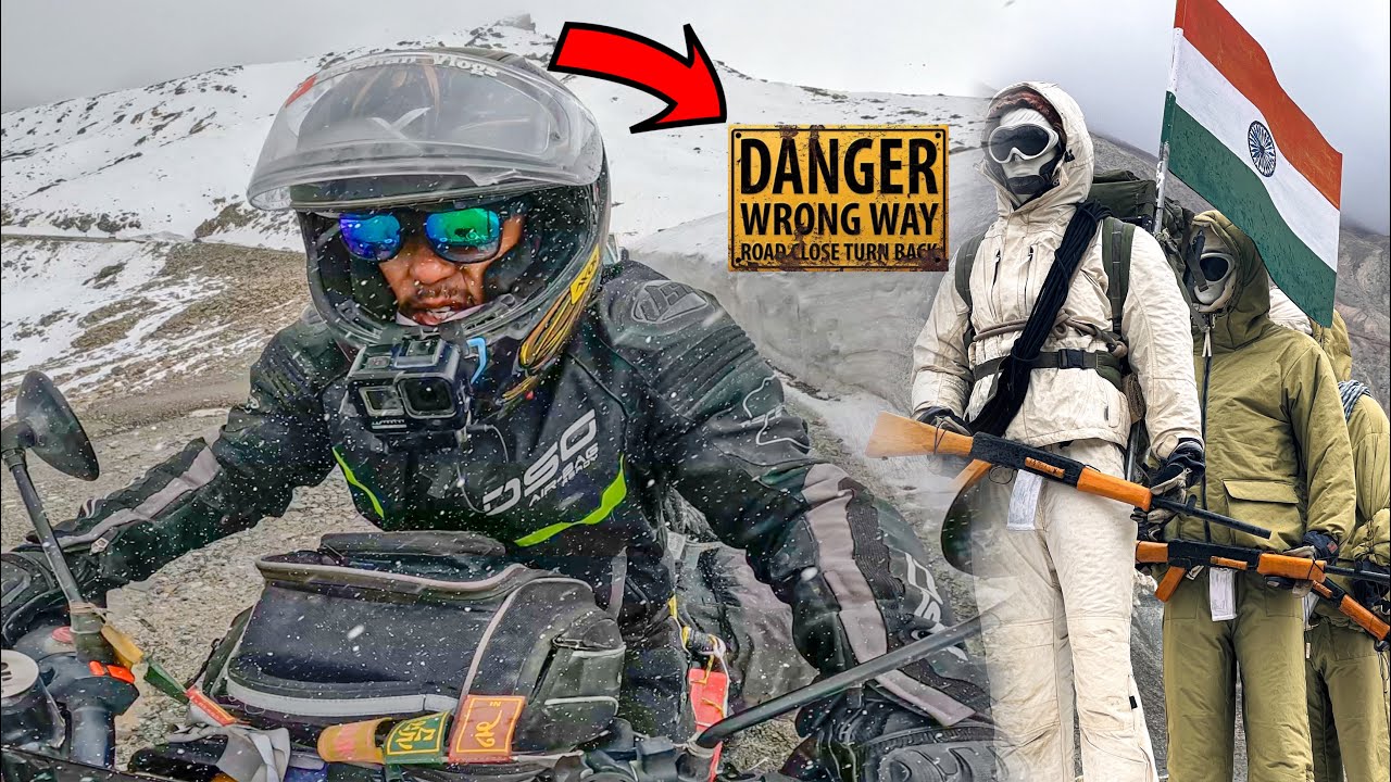 Khardungla Top Mae Hua Snowfall🥶 Tough Ride 😰Leh Ladakh | Finally Dream Ride Completed |