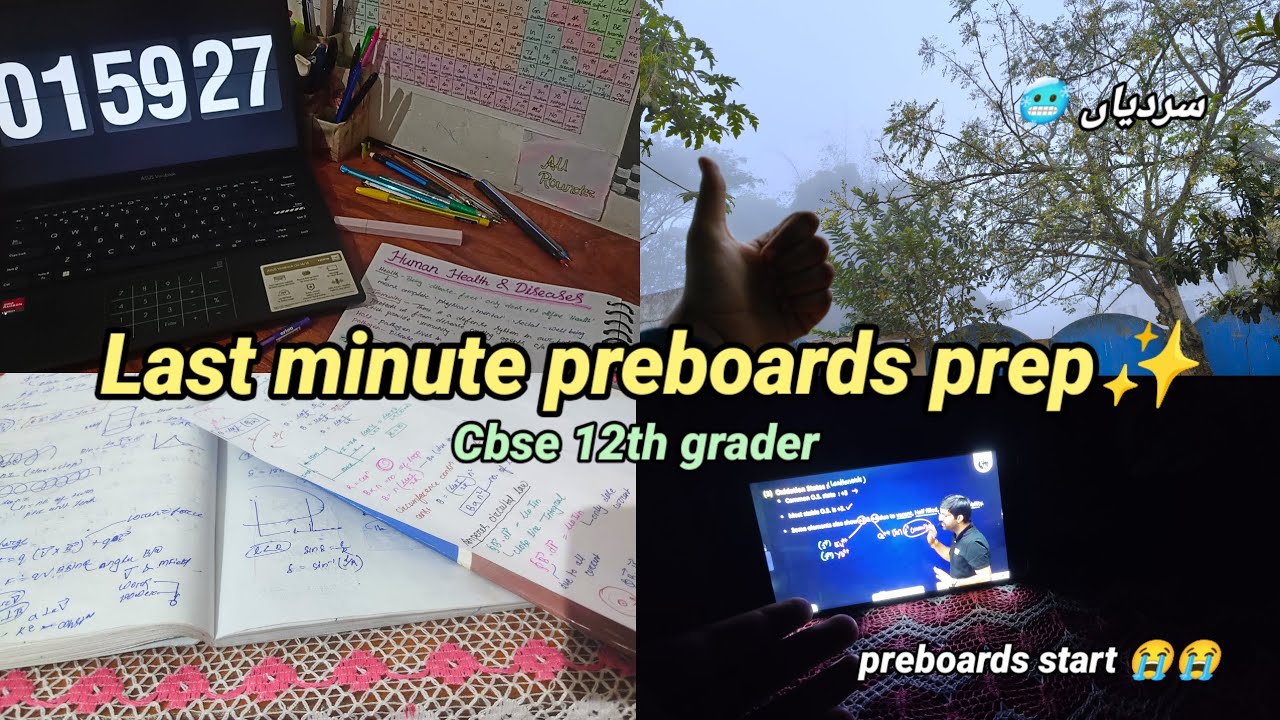 Last minute preboards prep✨🥴| Preboards II start😭📚 | cbse 12th grader 