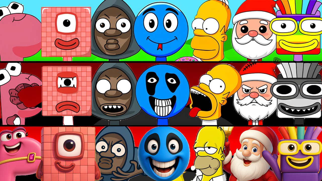 Incredibox Sprunki OC Phase 1 to Phase 3 Hungry Snake, Homer Simpson, One Hundred, P, 61