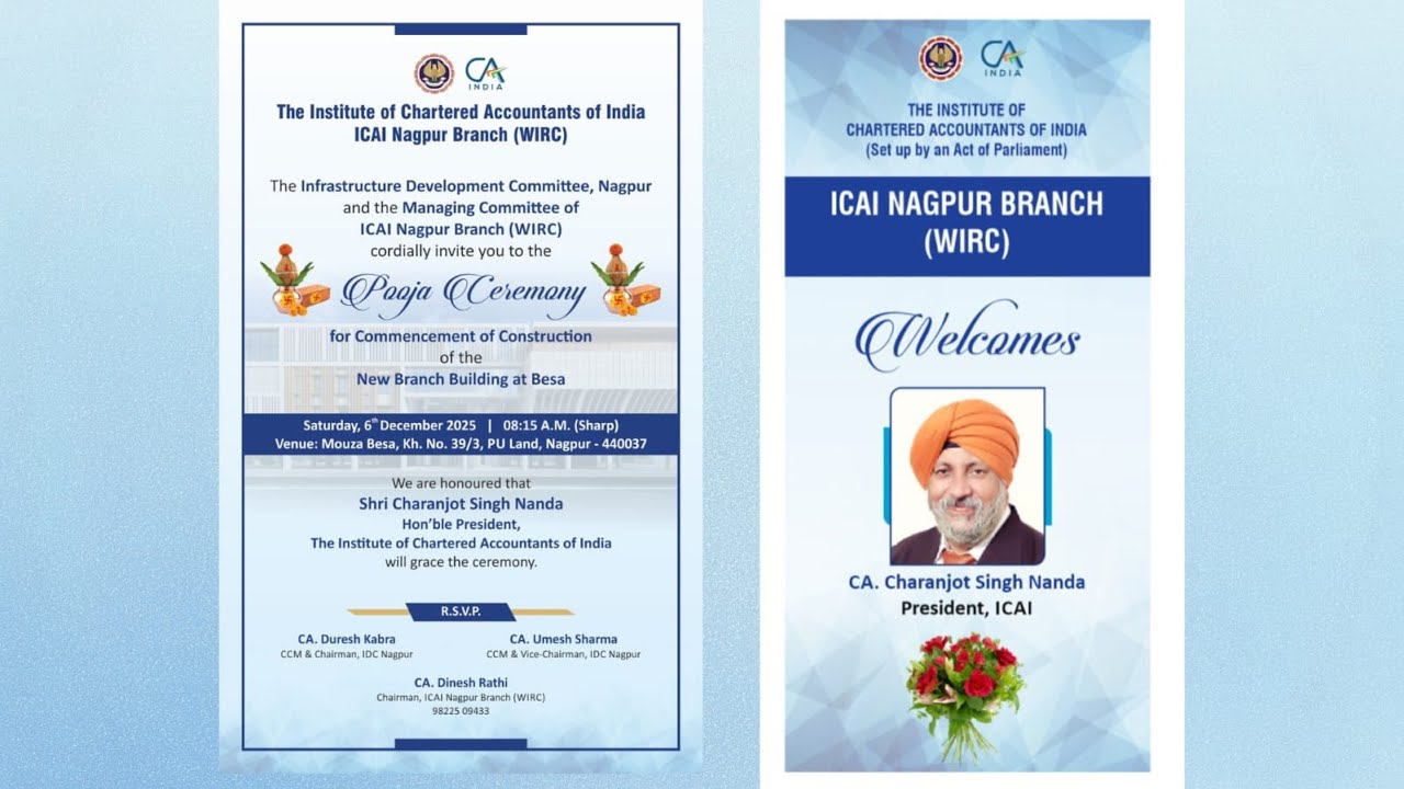 ICAI NAGPUR BRANCH NEW BUILDING POOJA CEREMONY