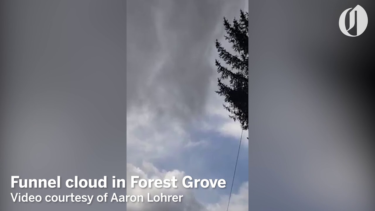 Funnel cloud forms over Forest Grove