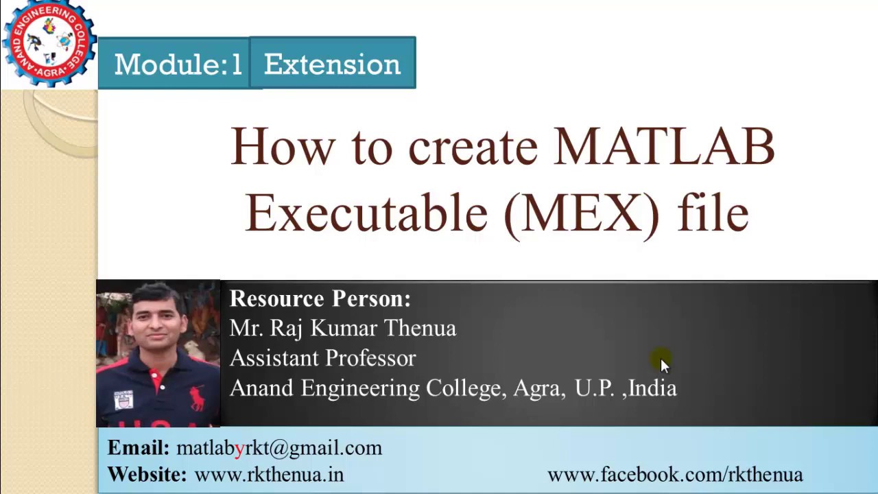 Lecture-52: How to create MATLAB Executable (MEX) file