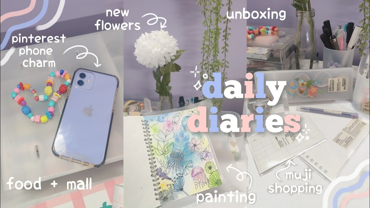 post exam vlog: diy phone charm, Muji haul, flower shopping, malls, painting & food