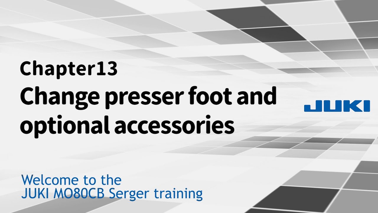 MO80CB Chapter 13 - Change presser foot and optional accessories