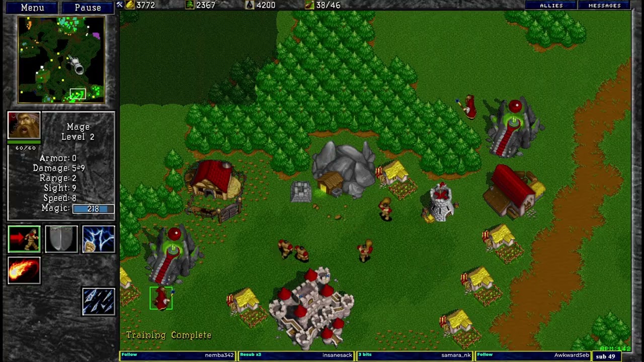 Warcraft 2 classic Garden of War 3v3