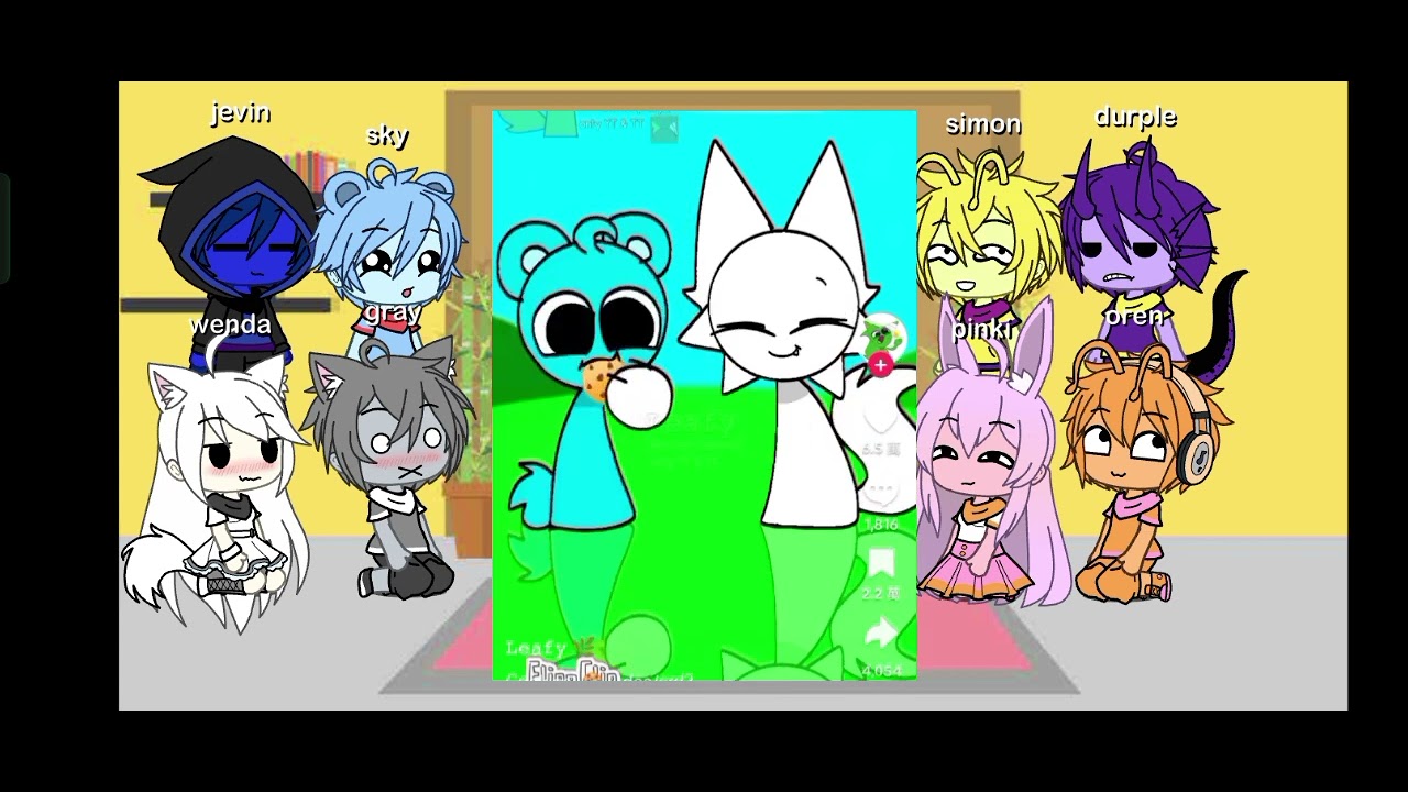 sprunki react to gray x wenda gacha life 中英字幕