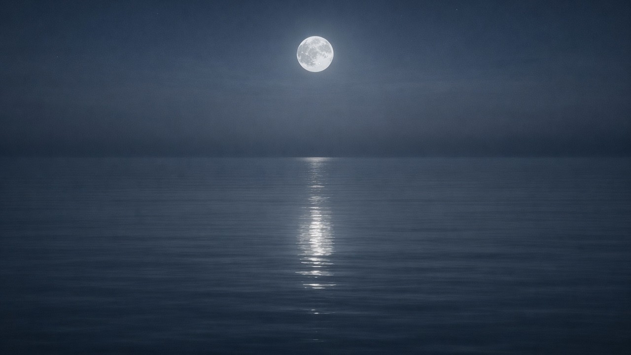 Moonlit Ocean 🌙 Calm Waves Under the Night Sky | No Music