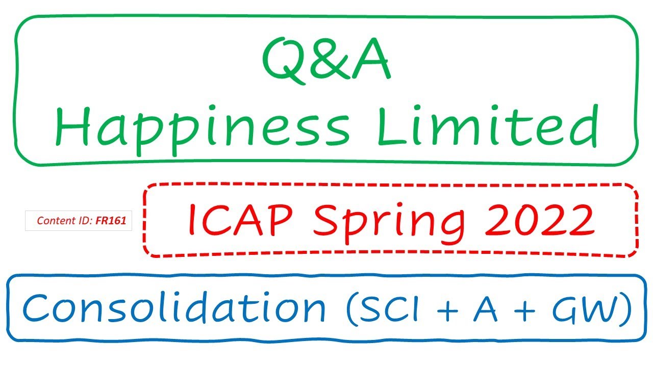 Q&A Happiness Limited (ICAP Spring 2022) | Consolidation with Associate (FR161)