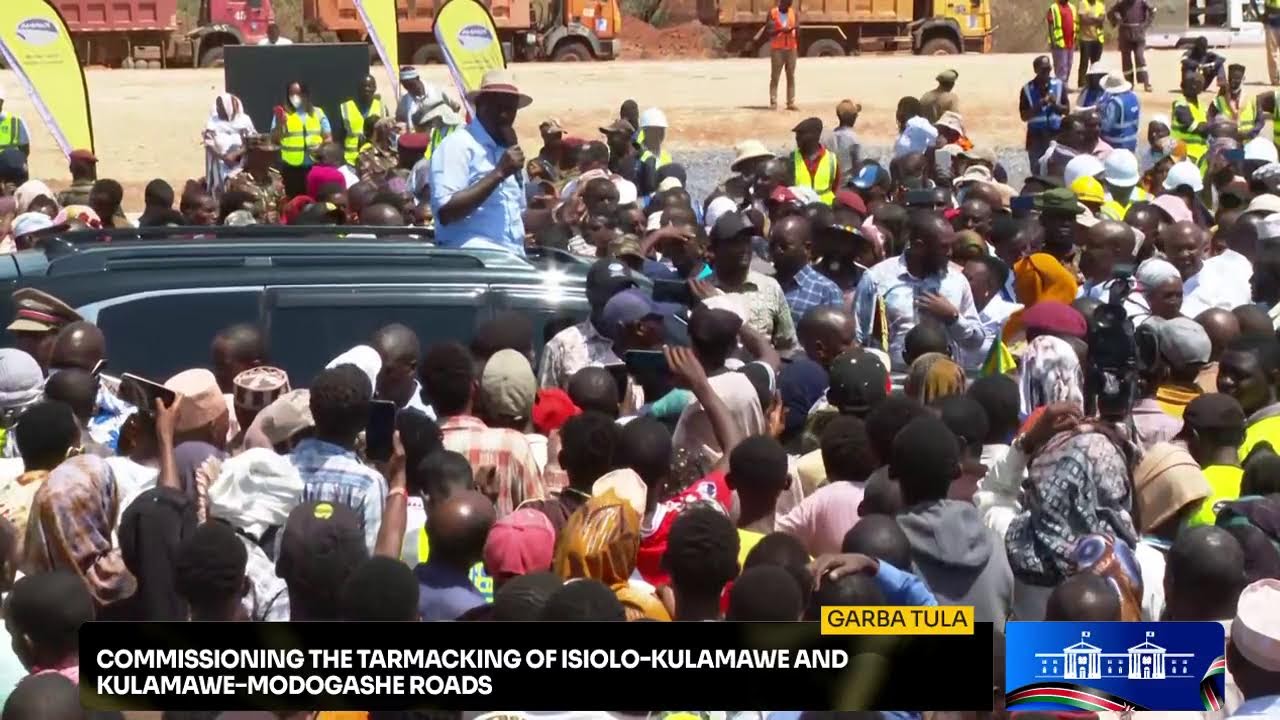 Commissioning the tarmacking of Isiolo–Kulamawe and Kulamawe–Modogashe roads, Garba Tula.