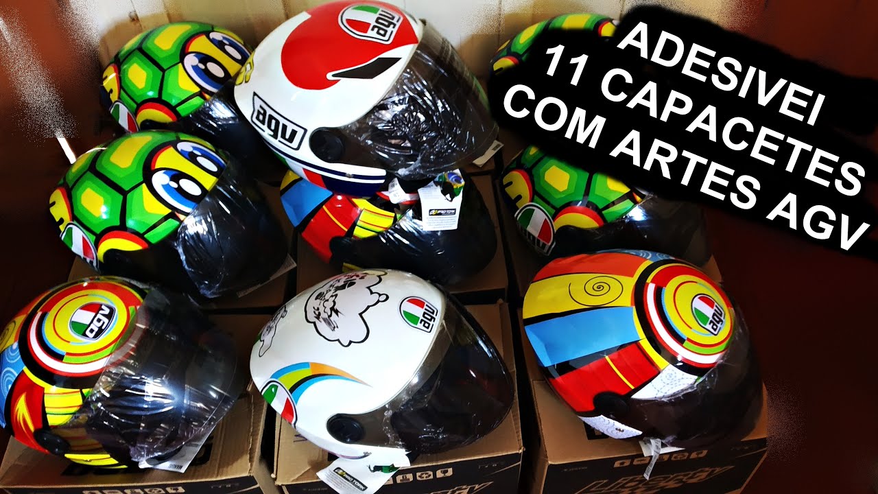 Adesivei 11 Capacetes Com Artes da AGV!