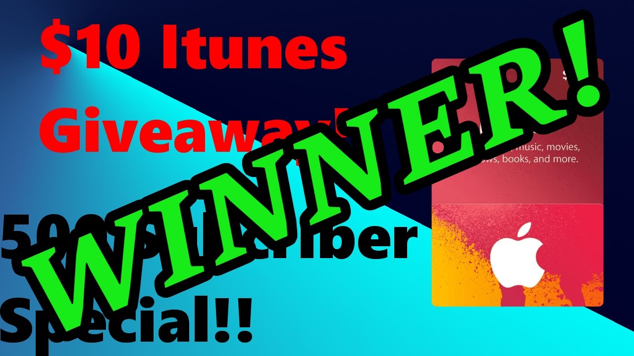 $10 ITUNES GIVEAWAY WINNER!!
