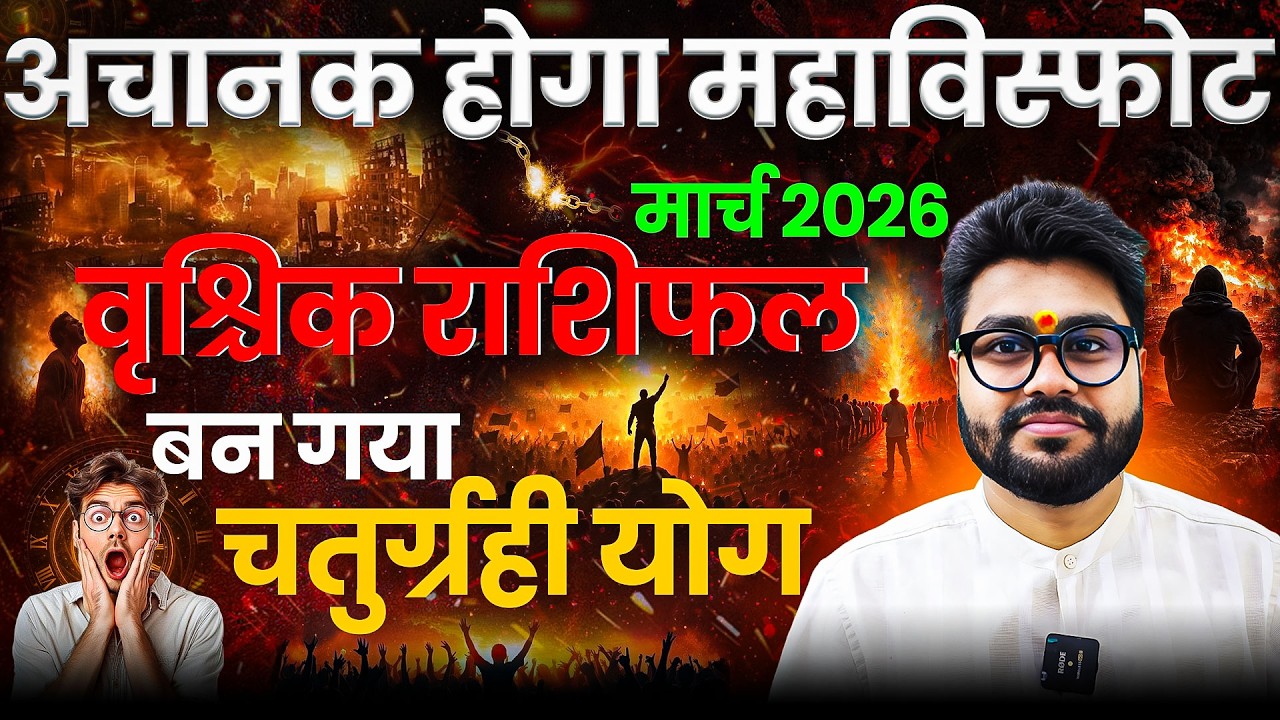 वृश्चिक राशि मार्च 2026 राशिफल | Vrishchik March 2026 |अचानक होगा महाविस्फोट | चतुर्ग्रही योग बन गया