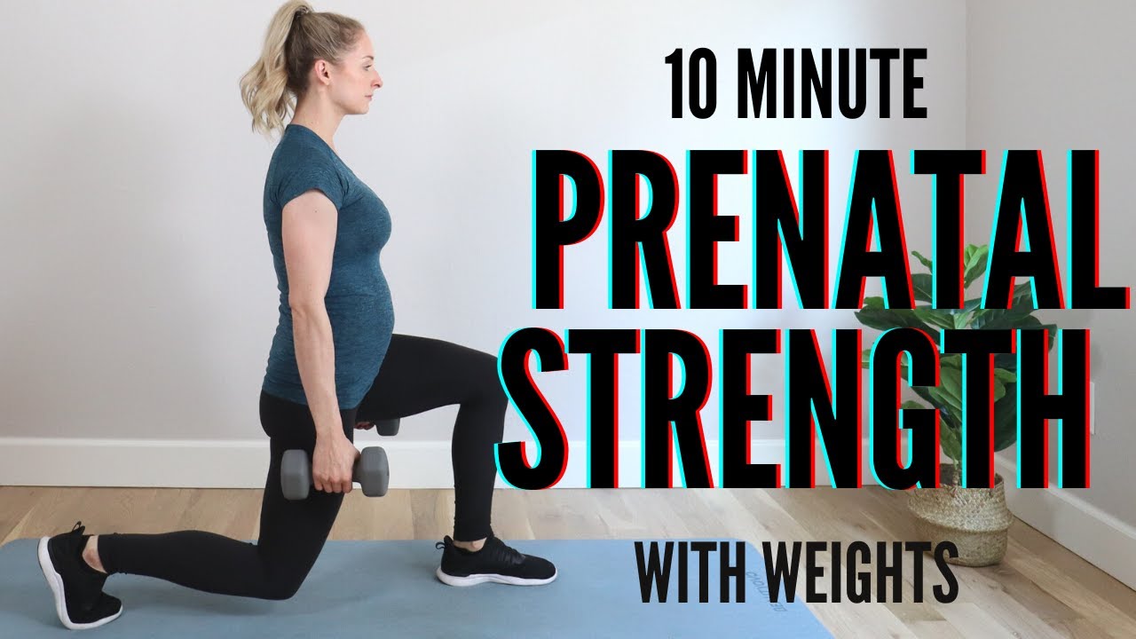 10 Minute Prenatal Strength Workout With Dumbbells - all levels, pregnancy-safe resistance training