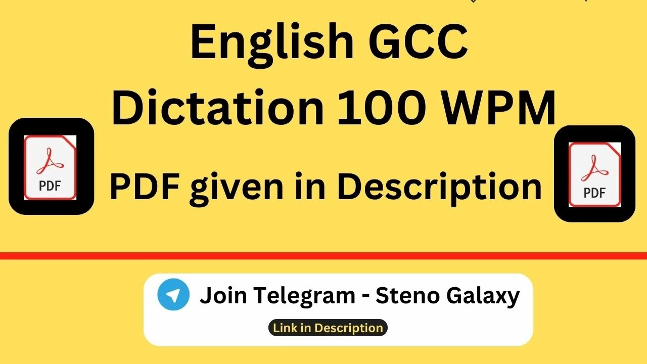 GCC English Dictation 100 WPM || English General || 