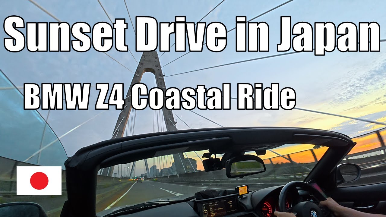Relaxing Japan Coastal Sunset Drive | BMW Z4 Convertible in Kanazawa (25min) [4K 60FPS]