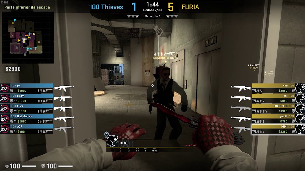 Pov HEN1 (20/12) CS GO DEMO - VERTIGO - 16 FURIA VS 4 100THIEVES (IEM New York 18/10/2020)