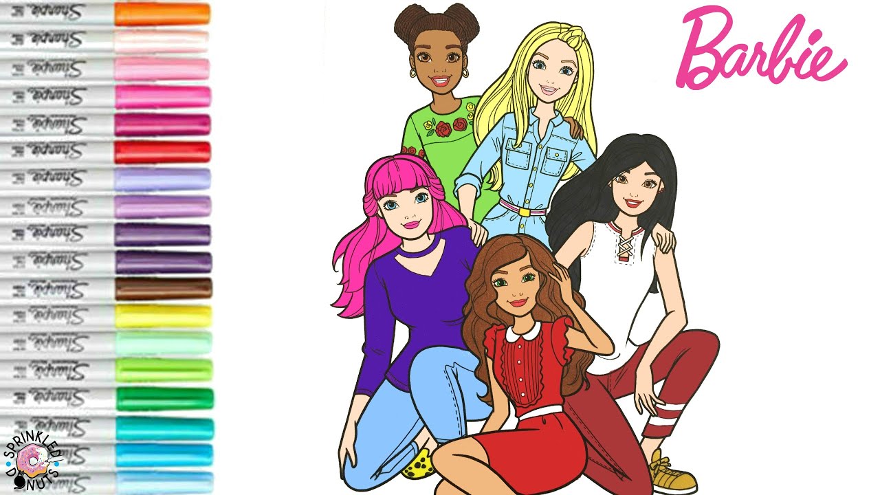 Barbie and Friends Coloring Book Page Teresa Nikki Daisy Renee Barbie Dreamhouse Adventures