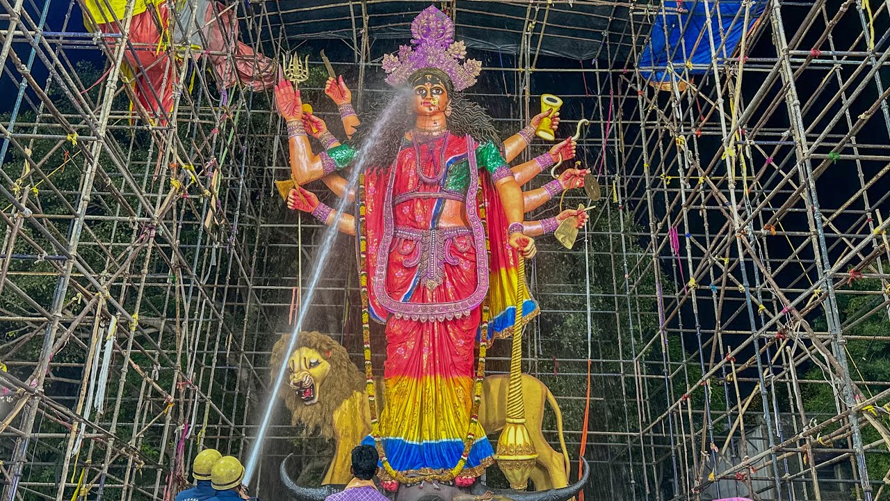 Big Durga Visarjan | 65 ft Indias Biggest Durga Matha Nimajjanam | Durga Puja Visarjan Full Video