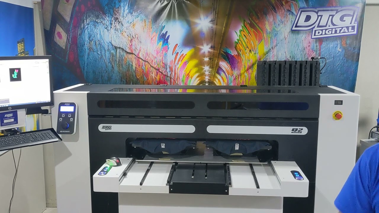 DTG printing a few kids shirts in high quality Uni direction on the new DTG Q2