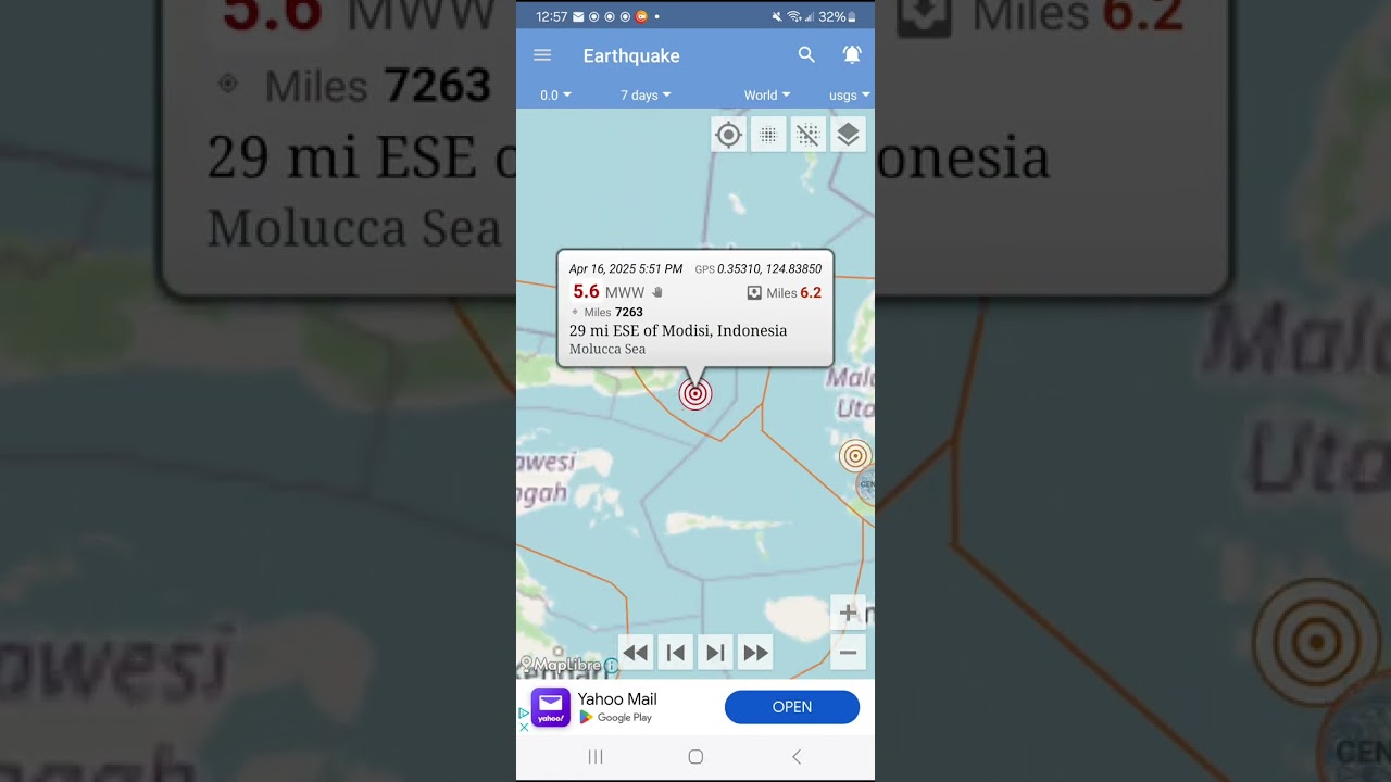 Strongest Earthquakes of 4-16-25 Atlantic Ocean & Indonesia