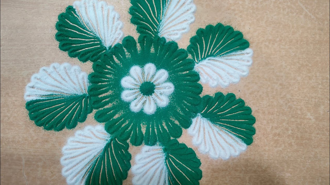 2 simple & easy rangoli designs for daily use 🌹 beautiful & best flower rangoli designs🌹