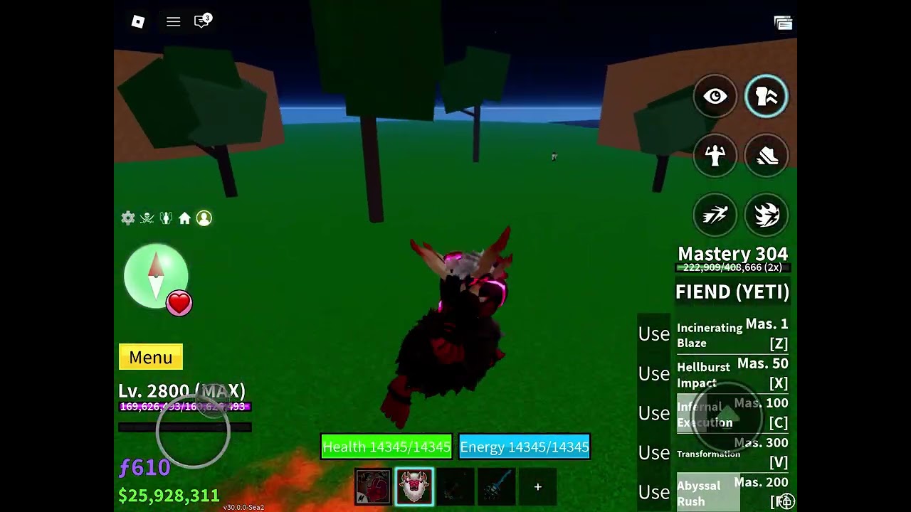 fiend yeti trailer (in game) blox fruits 