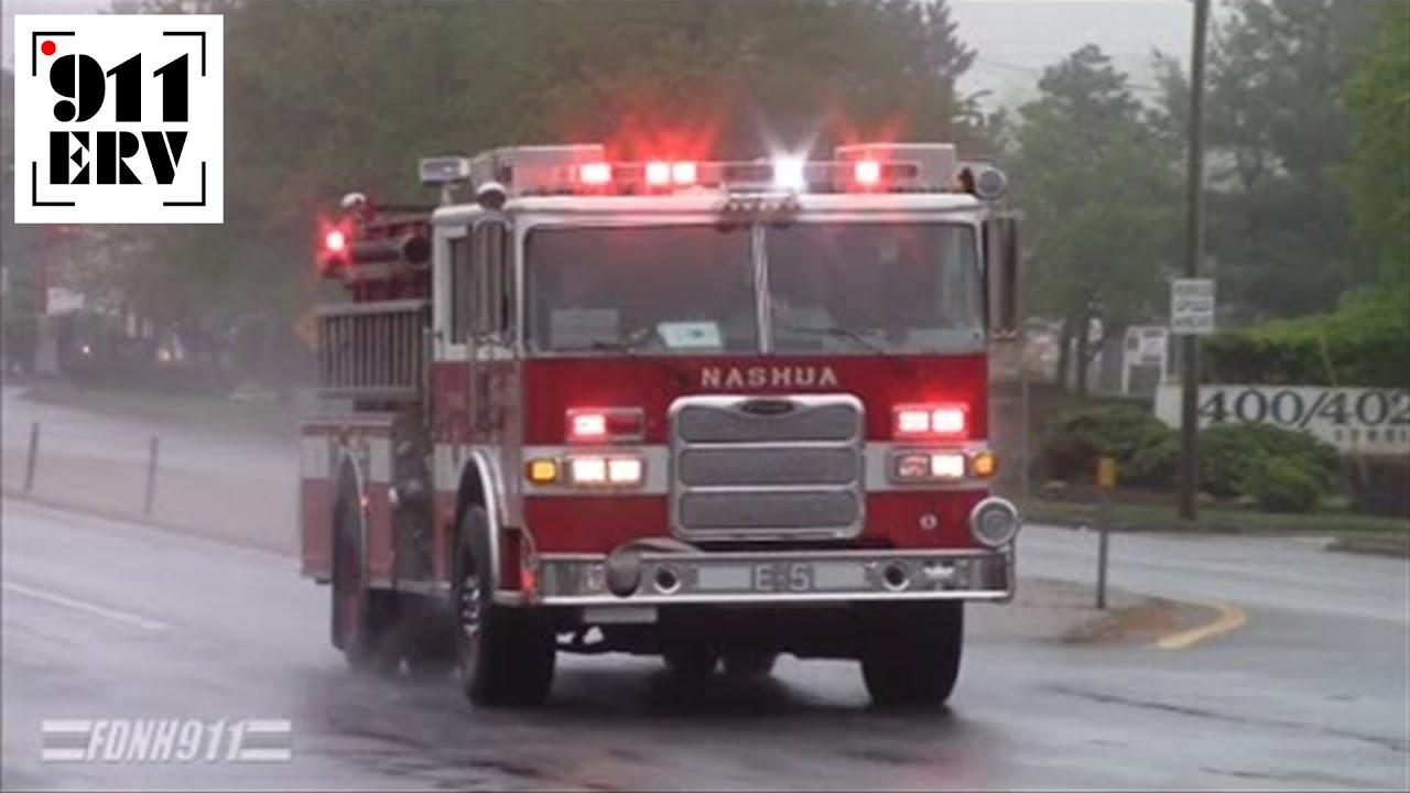Nashua, New Hampshire Engine 5 and AMR ALS 11 Responding