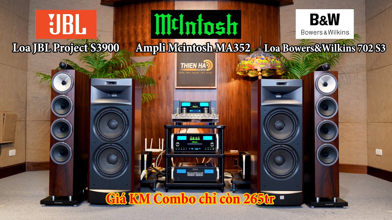 Ampli Mcintosh MA352 + Loa JBL Project S3900 Hoặc Loa Bowers & Wilkins 702 S3 - Giá Combo KM 265tr